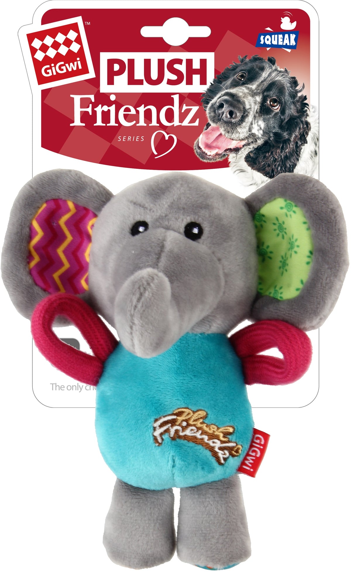 Gigwi Elephant Plush Friendz with Squeaker