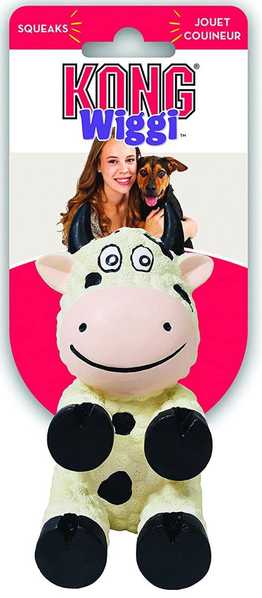Kong Wiggi Cow Dog Latex Toy