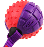 Gigwi Regular Ball Push To Mute Solid Dog Toy - Red/Purple