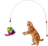 Pets Empire Soft Rod With Feather Bells Ball Play Wand Stick Cat Toy