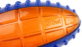 Gigwi Rugby Push To Mute Solid Ball Dog Toy - Blue/Orange