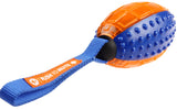 Gigwi Rugby Push To Mute Solid Ball Dog Toy - Blue/Orange