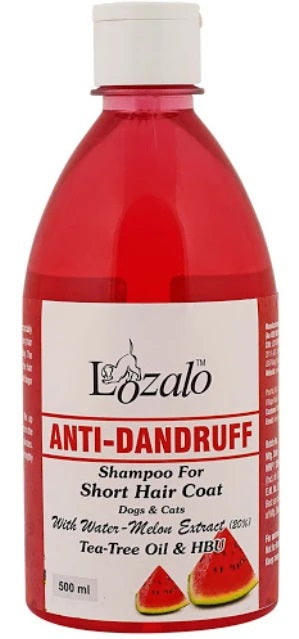 Lozalo Anti Dandruff Water Melon Extract Short Hair Coat Shampoo For Dogs & Cats