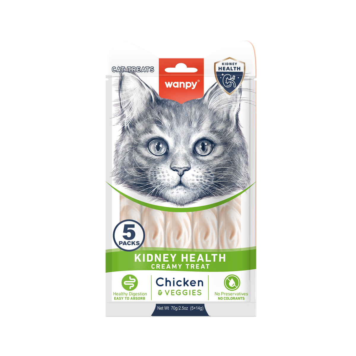 Wanpy Functional Chicken & Veggies Kidney Health Creamy Treats