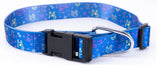 Kennel Adjustable Printed Nylon Dog Collar with Click Buckle – Blue Bash Print