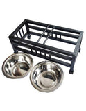 Pets Empire Square Metal Double Diner Bowl For Dogs