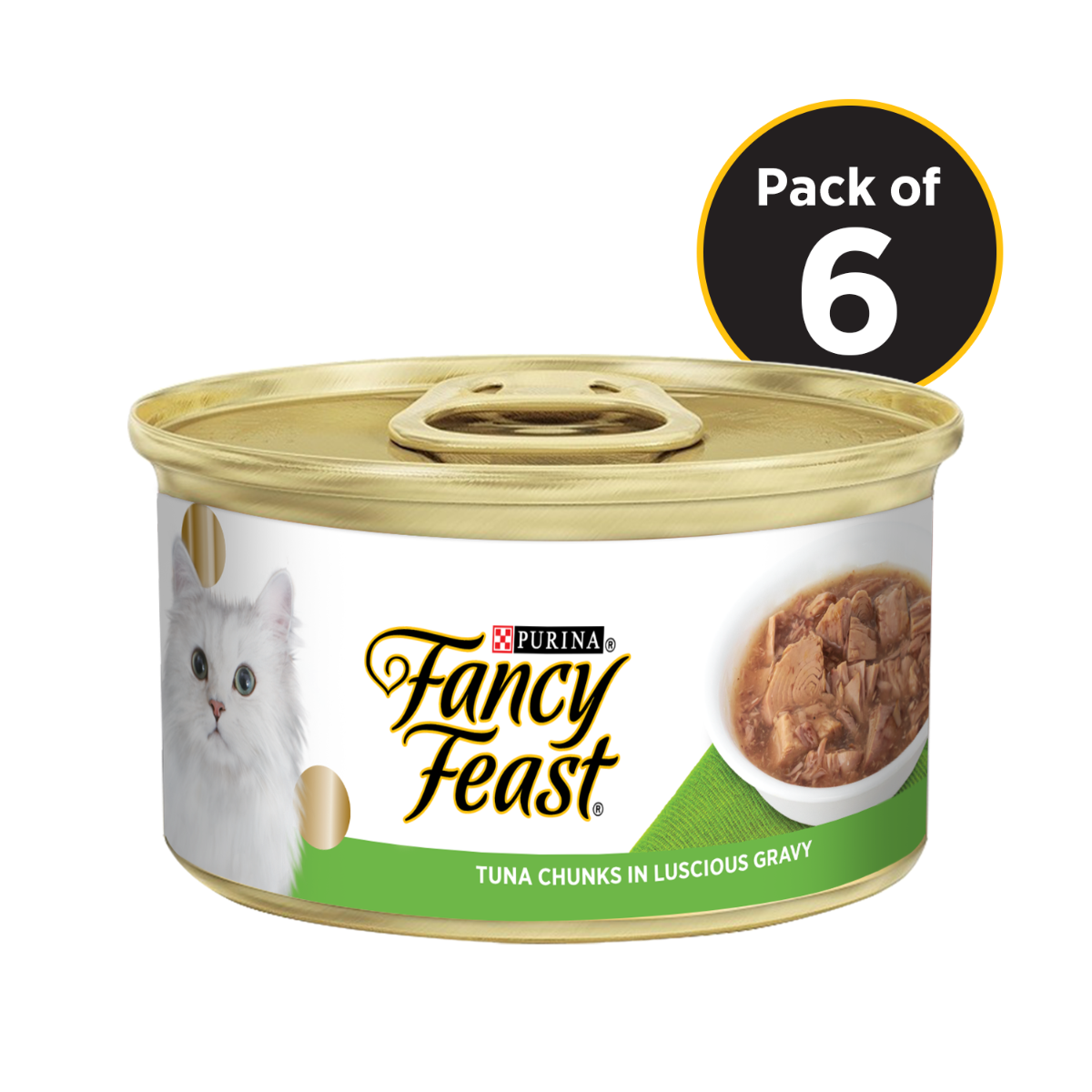 Fancy Feast Tuna Chunks In Luscious Gravy Tin Pack Of 5 + 1 Free Tin - 5 10 G