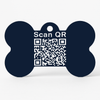 Kennel QR Code Smart Pet ID Tag in Bone-Shaped Aluminium with Custom Engraved Name, Number or Both