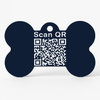 Kennel QR Code Smart Pet ID Tag in Bone-Shaped Aluminium with Custom Engraved Name, Number or Both
