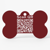 Kennel QR Code Smart Pet ID Tag in Bone-Shaped Aluminium with Custom Engraved Name, Number or Both