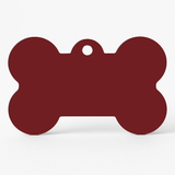 Kennel Aluminium Bone-Shaped QR Code Name Tag - Red