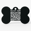 Kennel QR Code Smart Pet ID Tag in Bone-Shaped Aluminium with Custom Engraved Name, Number or Both