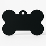 Kennel Aluminium Bone-Shaped QR Code Name Tag - Black