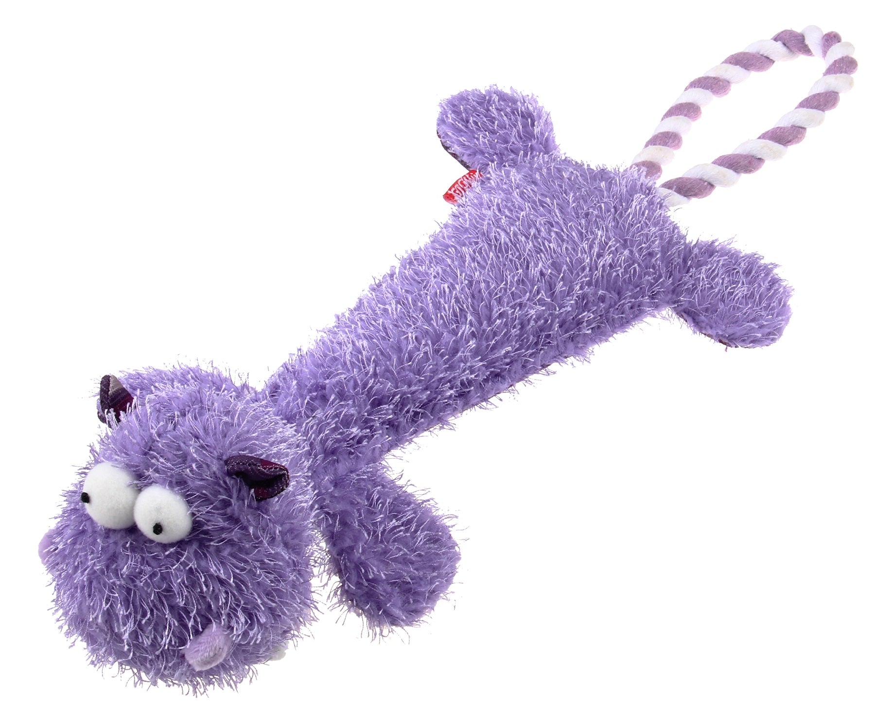Gigwi 'Plush Friendz' Durable Hippo With Squeaker Dog Toy - Purple
