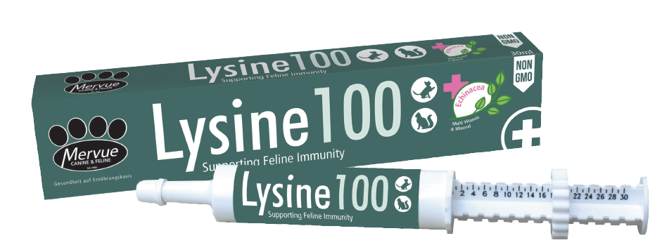 Mervue Feline Nutrition Based Heakth Lysine100 Supporting Feline Immunity