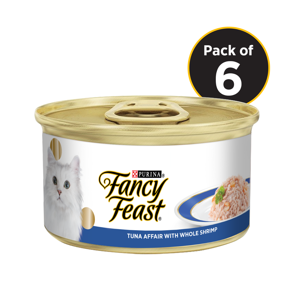 Fancy Feast Tuna Affair With Whole Shrimp Tin Pack Of 5 + 1 Free Tin - 510 G