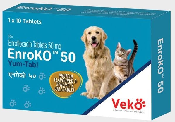 Veko EnroKO Yum-Tab 50mg – Enrofloxacin for Dogs & Cats