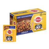 Pedigree Adult Grilled Liver Chunks In Gravy With Vegetables Pouch 70 G (Pack Of 15) - Ecom Pack