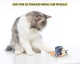 FOFOS Pull String and Sound Chip Mouse Catnip Cat Toy - Grey