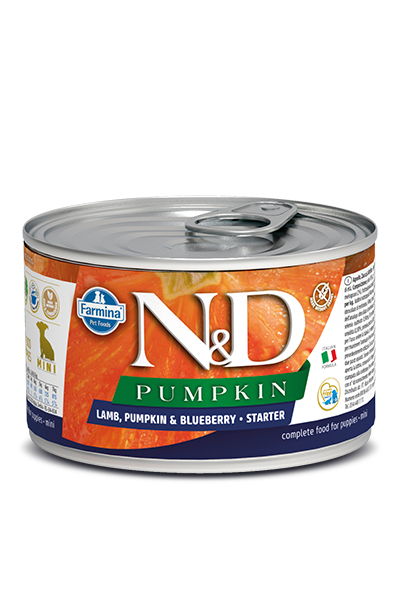 Farmina N&D Pumpkin Lamb Pumpkin And Blueberry Grain Free Mini Dog Tin