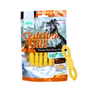 Basil Calcium Milk 360° Dental Chews for Dogs & Puppies