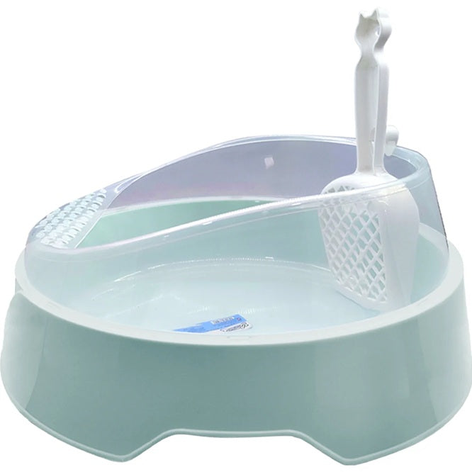 Smarty Pet Cat Litter Box with Rim and Included Scoop