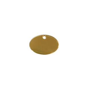 Kennel Brass Oval Shape Name Tag - Small