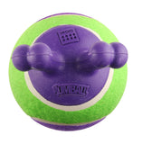 Gigwi Tennis Jumball with Rubber Handle Dog Toy - Blue/Purple