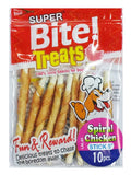 Super Bite Treats Spiral Chicken Stick - 5 Inches