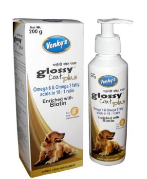 Venky's Glossy Coat Plus – Omega 6 & 3 with Biotin Supplement for Pets