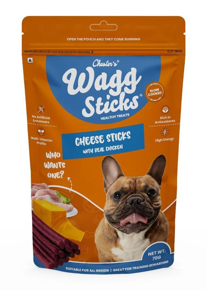 Chester's : Wagg Cheese Sticks with Real Chicken Healthy Dog Treats