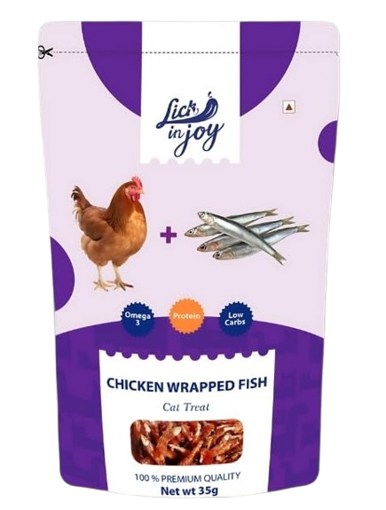 Lick in Joy : Chicken Wrapped Fish Cat Treats