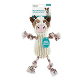 Outward Hound Ranch Roperz Cow Plush Squeaky Dog Toy - White