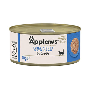 Applaws Tuna Fillet With Crab In Broth Cat Tin