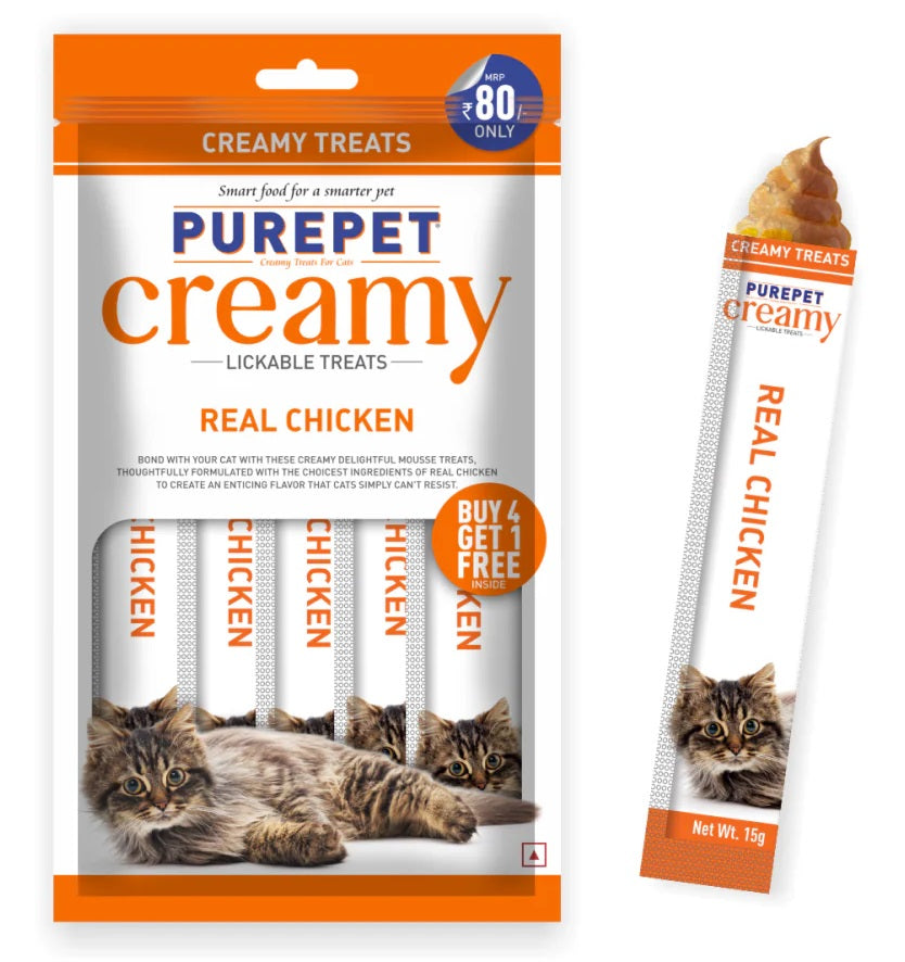 Purepet Creamy Real Chicken Lickable Cat Treat