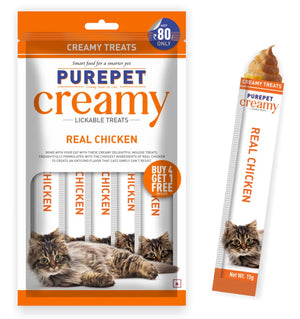 Purepet Creamy Real Chicken Lickable Cat Treat