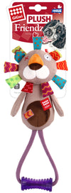 Gigwi Plush Friendz Squeaky With TPR Johnny Stick Lion Dog Toy