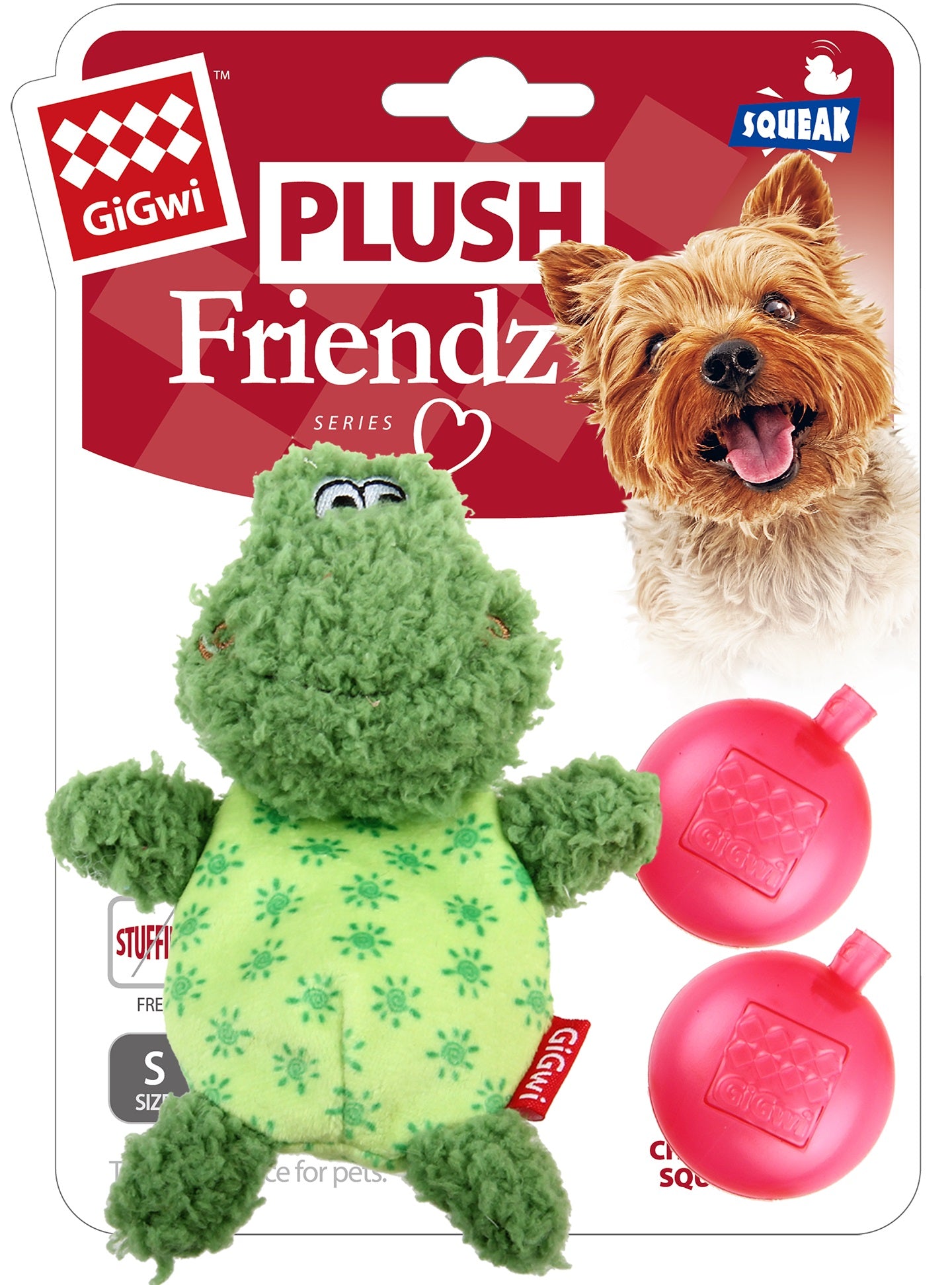 Gigwi Frog Plush Friendz With Refillable Squeaker