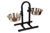 Kennel Steel Feeding Bowl With Adjustable U Stand