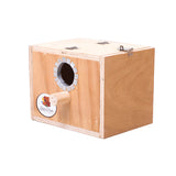 PS Natural Wood Mountable Bird Nest Cum Breeding Budgies Box (6 x 6 x 8 Inches)