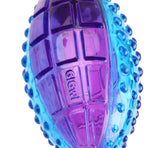 Gigwi Rugby Push To Mute Transparent Ball Dog Toy - Purple/Blue