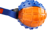 Gigwi Regular Ball Push To Mute Solid/Transparent Dog Toy - Blue/Orange