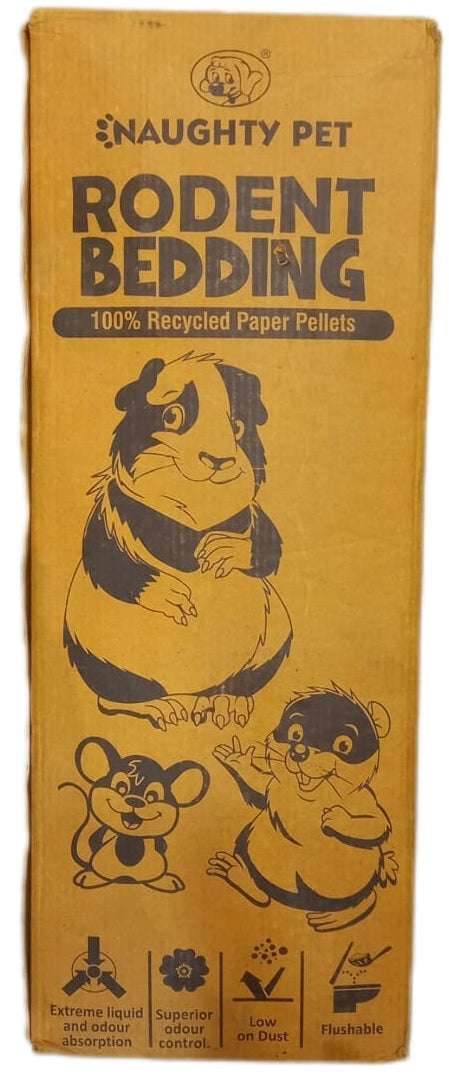 NAUGHTY PET Rodent Bedding – 100% Recycled Paper Pellets