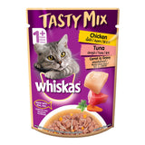 Whiskas Tasty Mix Chicken With Tuna & Carrot In Gravy Pouch (Pack Of 24)