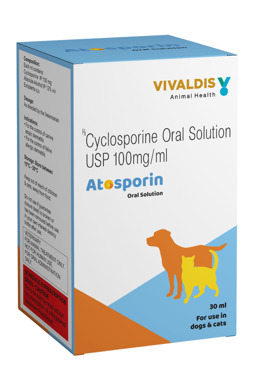 Vivaldis : Atosporin Cyclosporine Oral Solution 100mg/ml for Dogs & Cats