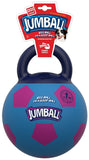 Gigwi Soccer Ball With Rubber Handle Jumball Dog Toy - Purple/Blue