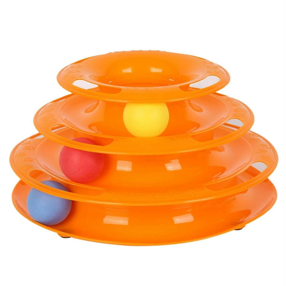 Smarty Pet 3 Level Tower Track Roller Cat Toy With Colourful Balls