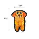Outward Hound Invincibles Plush Dog Stuffingless Squeaker Toy - Orange
