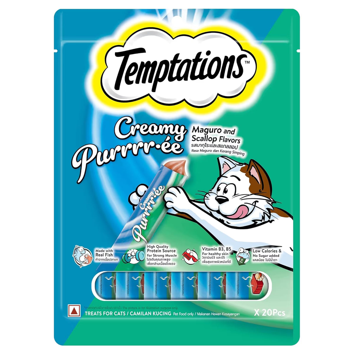 Temptations Creamy Purrrr.Ee Maguro And Scallop Flavour Cat Treats