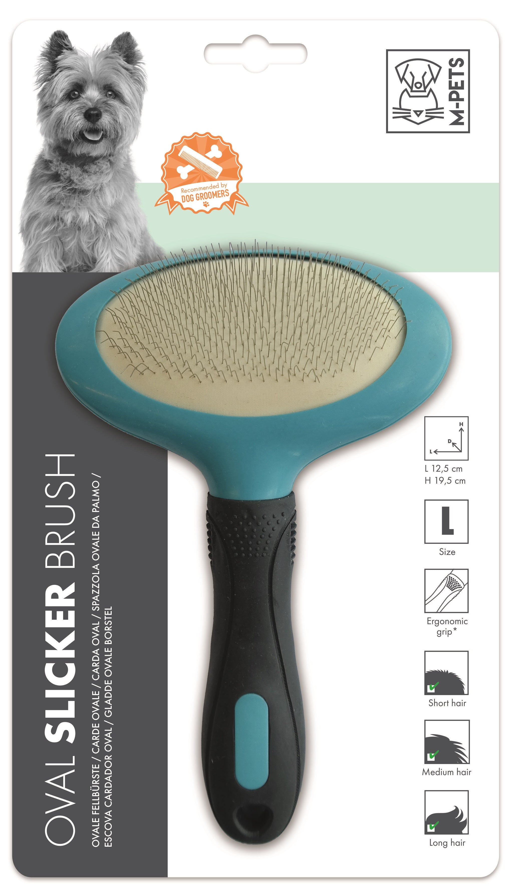 M Pets Oval Slicker Brush ShakeHands